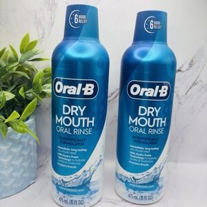 Oral-B Dry Mouth Oral Rinse Mouthwash Moisturizing Mint Alcohol Free 16oz